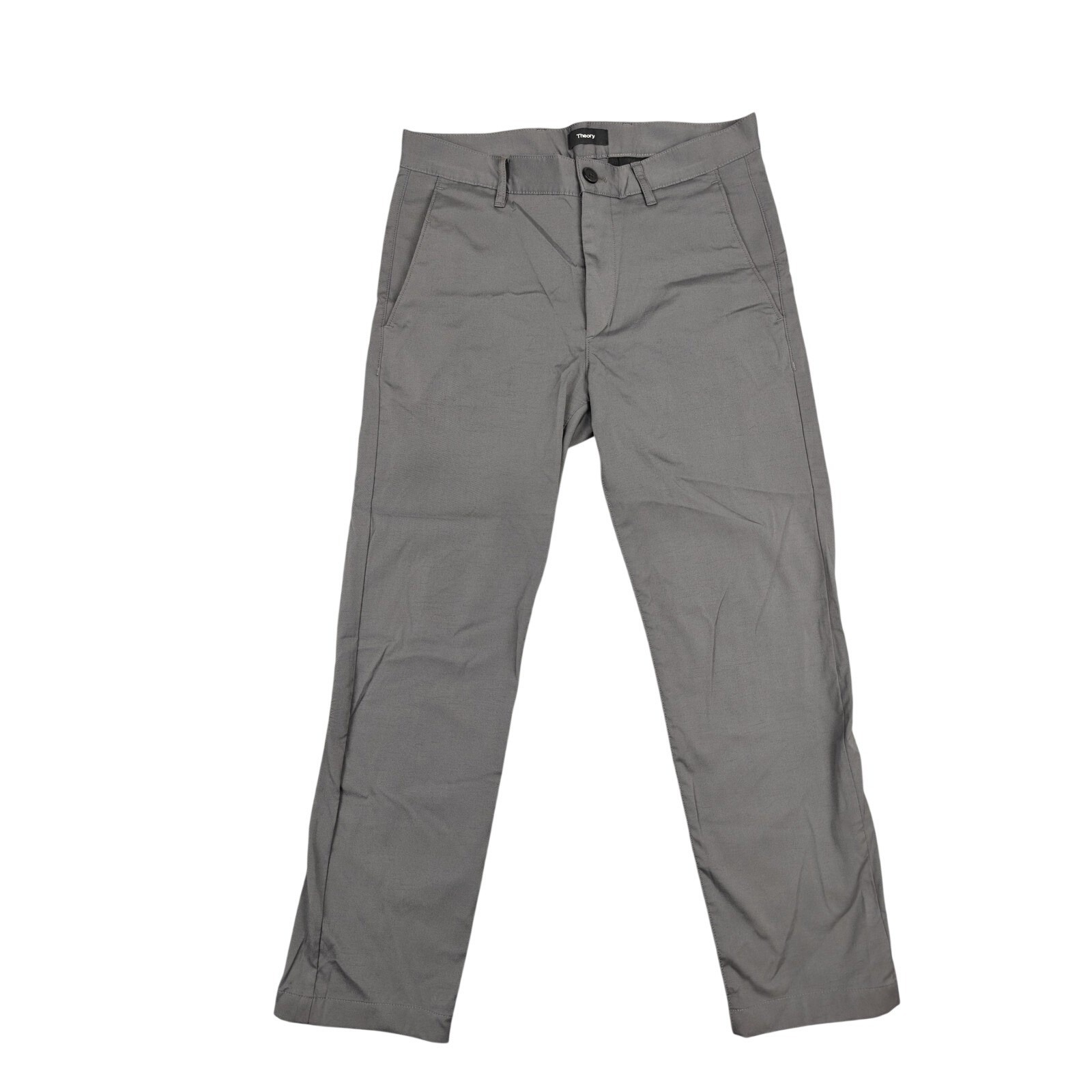 Theory Pants Mens 29 Gray Zaine Sw Ascend Tech Slim Stretch Microfiber Chino